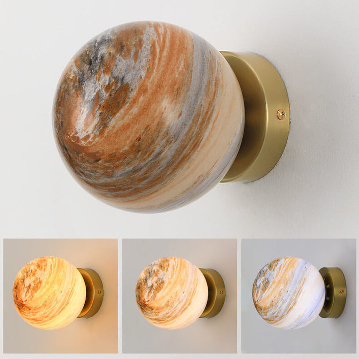 Applique murale à une lumière avec orbe en verre créatif nordique 