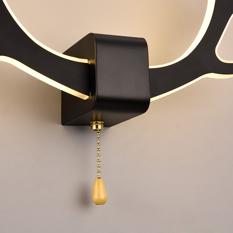 Zeitgenössische kreative Geweih Eisen Acryl LED Wandleuchte Lampe für Schlafzimmer 