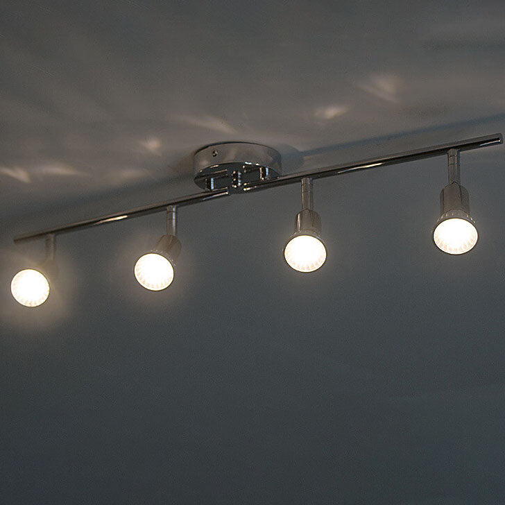 Moderno foco de montaje empotrado de 4 luces de metal cromado puro 