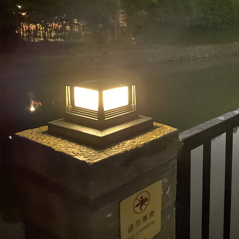 Outdoor Solar Pillar Head Light Square Pillar Head Light Garden Light