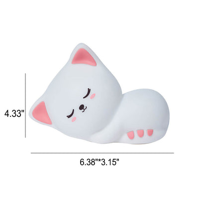 Luz Nocturna de Gato Creativo USB de Silicona Lámpara de Escritorio con Aplauso 