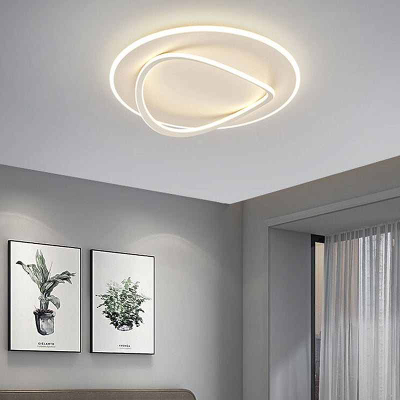 Nordic Minimalist Round Oval LED Flush Mount Ceiling Light