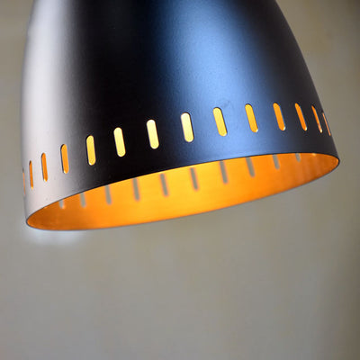Nordic Vintage Black Cylinder Dome Iron 1-Light Pendant Light