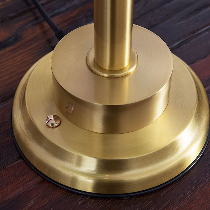 Lampe de table vintage en laiton vert à 2 lumières avec cordon de tirage et toucher 