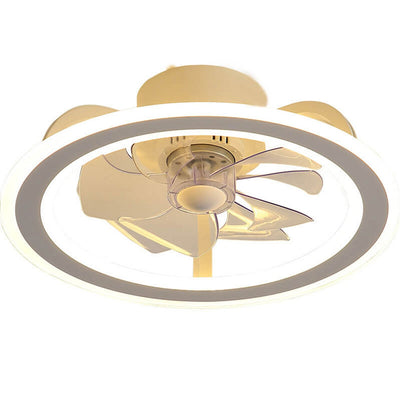 Nordic Creative Round LED Semi-Flush Mount Ceiling Fan Light