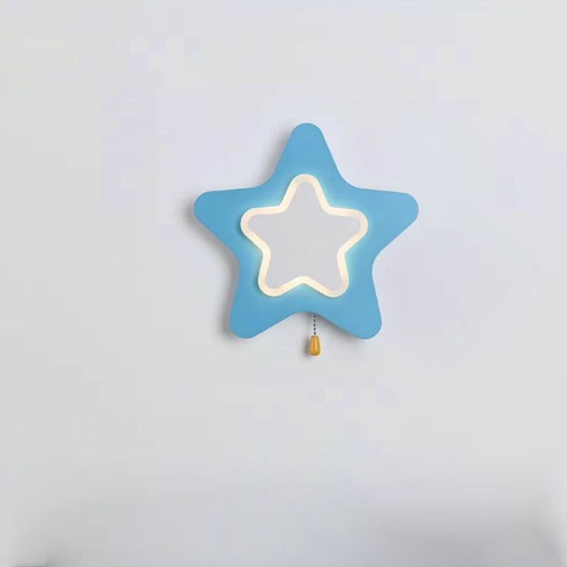 モダンクリエイティブペンタグラムスターLEDプルコードウォールスコンスランプ 