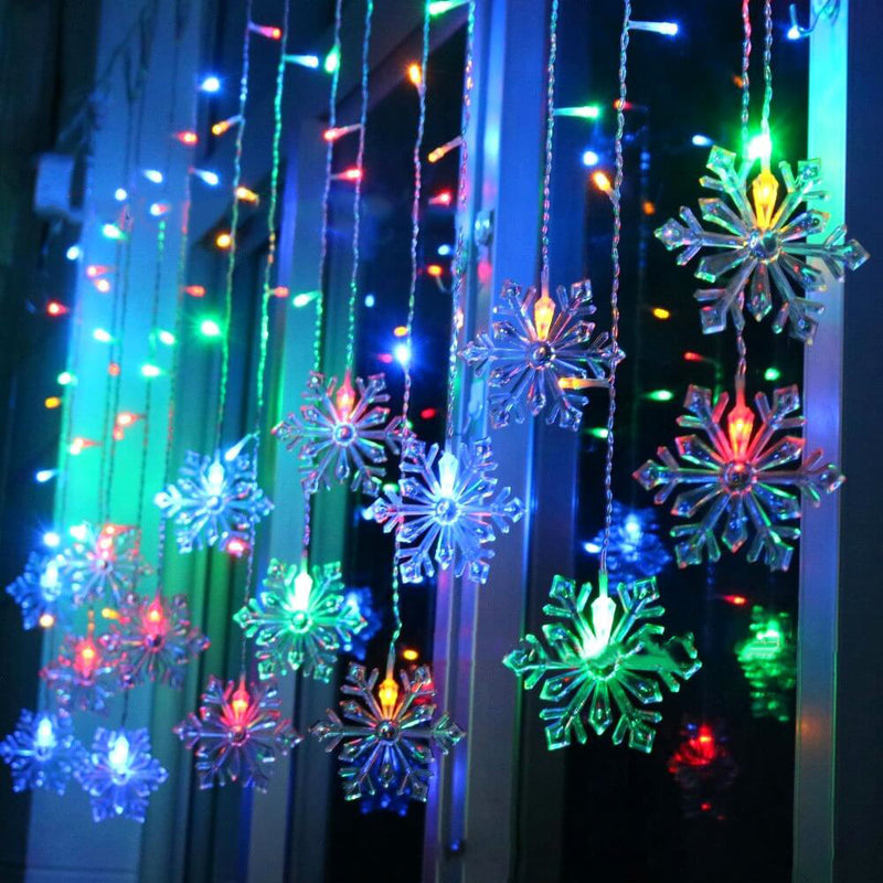 Télécommande flocon de neige guirlande lumineuse à LED clignotante décorative 