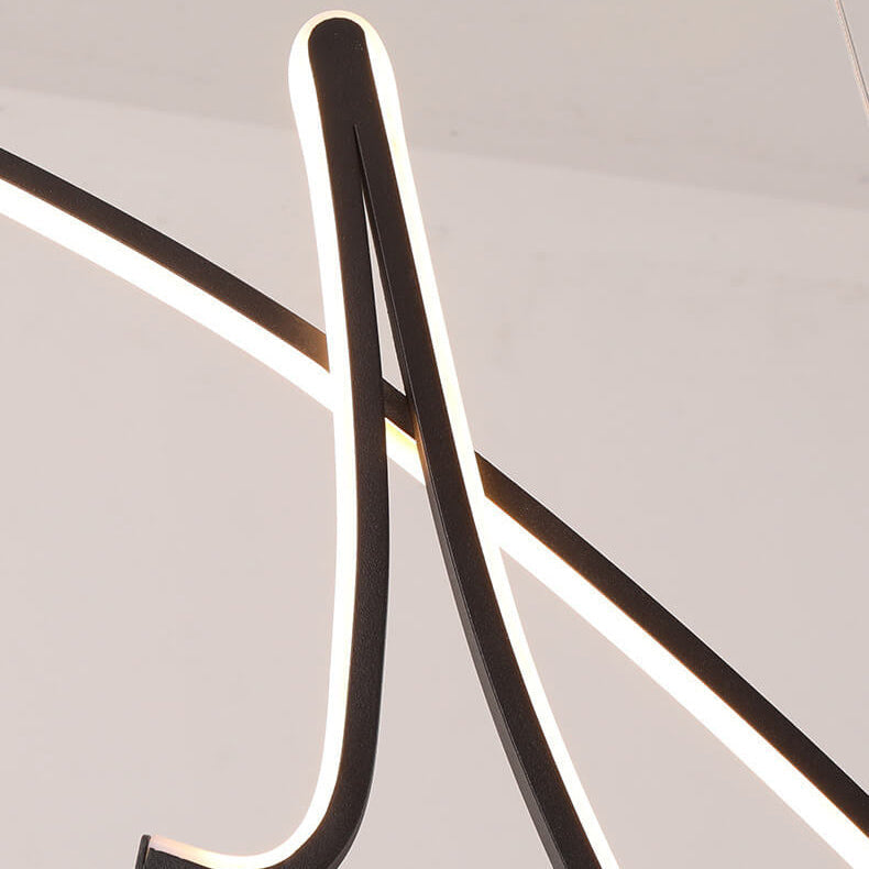 Lámpara de Araña LED de Línea de Arco Minimalista Moderna de Aluminio para Isla 