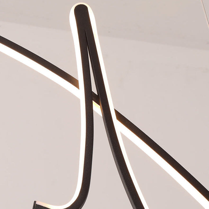 Lámpara de Araña LED de Línea de Arco Minimalista Moderna de Aluminio para Isla 