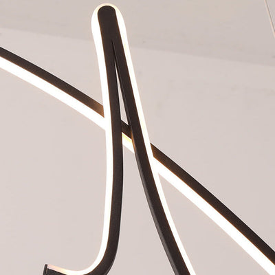 Modern Minimalist Arc Line Aluminum Island Light LED Chandelier