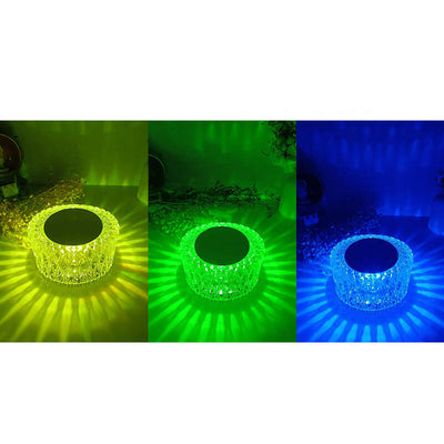 مصباح طاولة بإضاءة ليلية LED RGB بلوري على شكل عش طائر إبداعي 