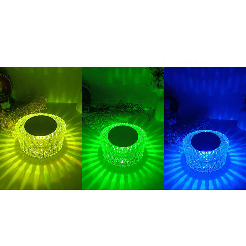 مصباح طاولة بإضاءة ليلية LED RGB بلوري على شكل عش طائر إبداعي 