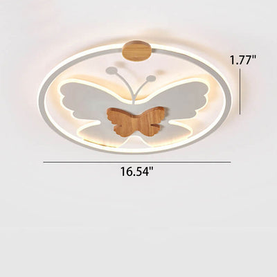 Nordic Creative Butterfly Circle LED Flush Mount Ceiling Light