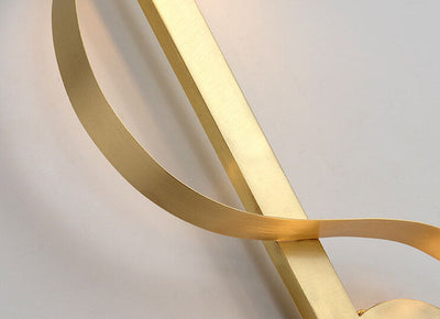 Nordic Luxury Golden Curve Ring Brass LED Wall Sconce Lamp