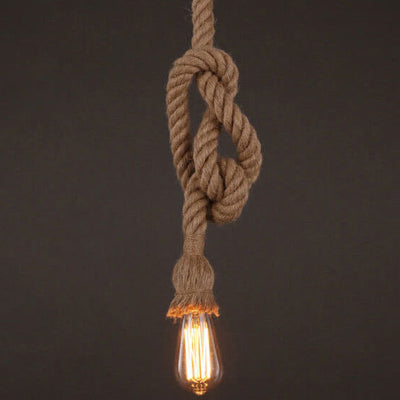 Luminaire suspendu industriel à 1/2 lumières en corde de chanvre 