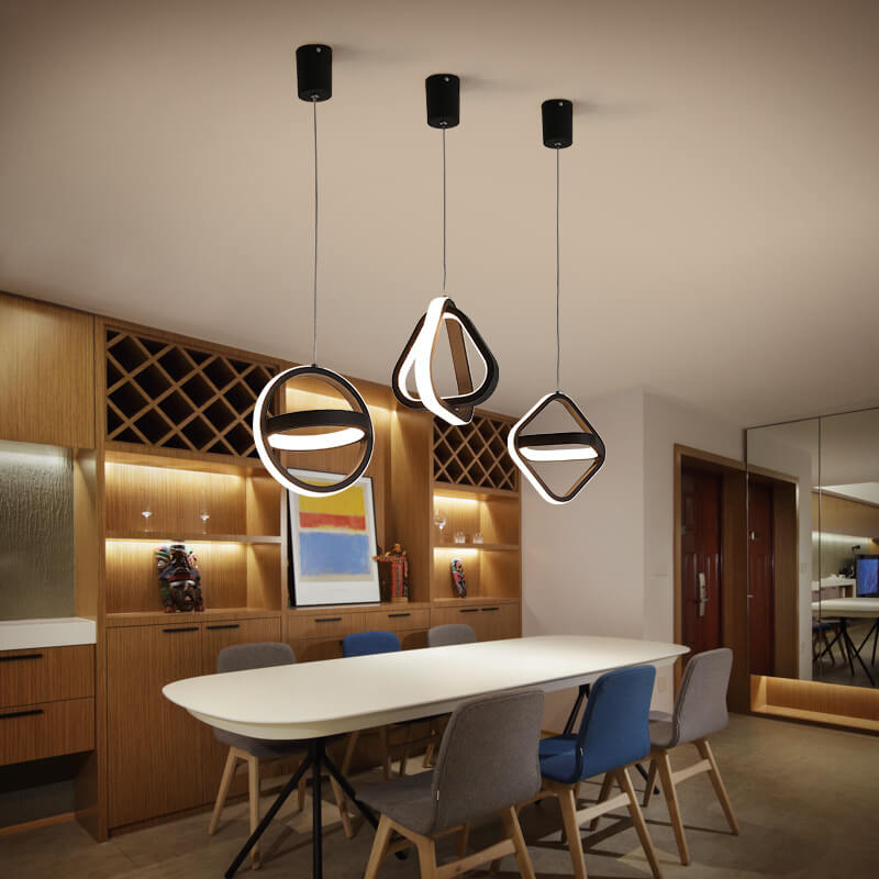 Nordic Creative Geometric Ring LED Pendant Light