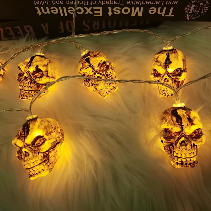 Halloween Horror Skelett 10/20/30/40 Licht LED Party Ambiente Dekoration Kunststoff Lichterkette 