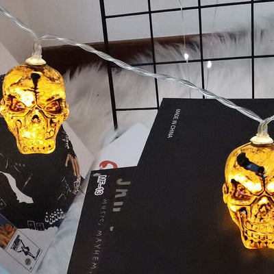 Décoration d'Ambiance de Fête avec Guirlande Lumineuse LED Squelette d'Horreur d'Halloween 10/20/30/40 Lumières en Plastique 