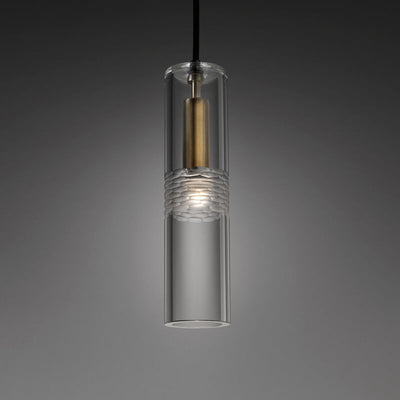 Moderne 1-Licht-Pendelleuchte in Zylinderform aus Kristall 