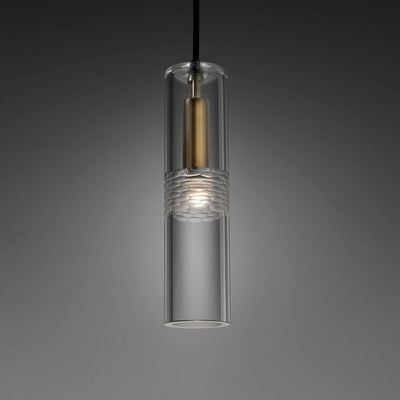 Modern Crystal Cylinder Shape 1-Light Pendant Light