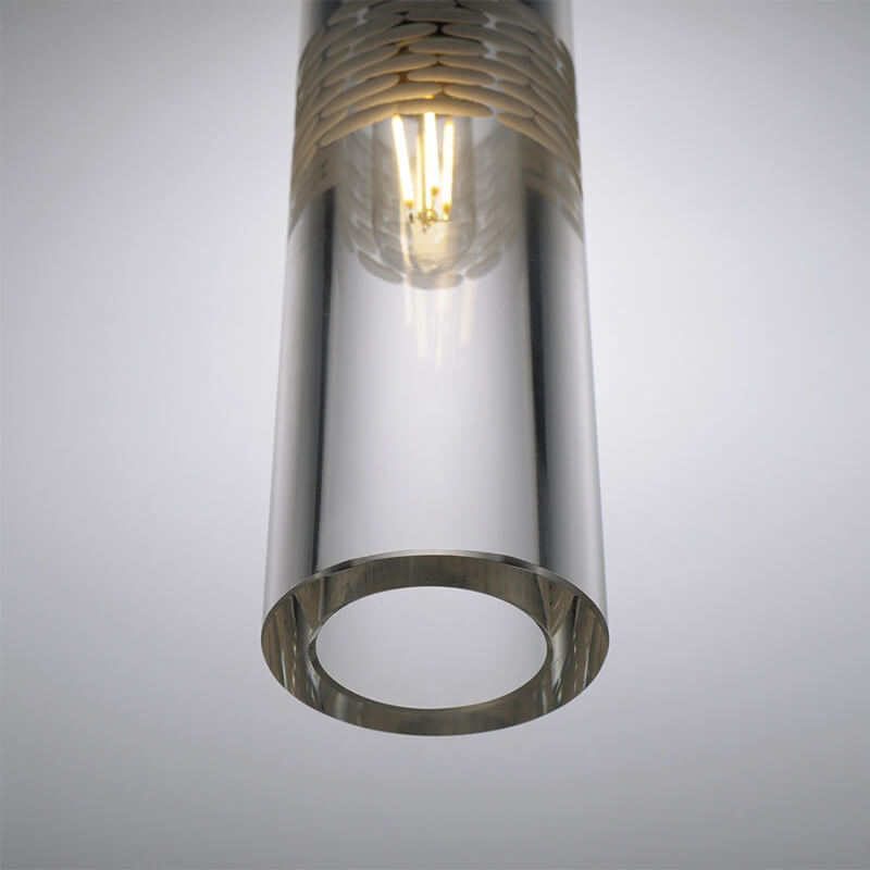 Luminaire suspendu moderne à 1 lumière en forme de cylindre en cristal 