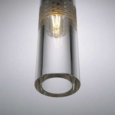 Moderne 1-Licht-Pendelleuchte in Zylinderform aus Kristall 