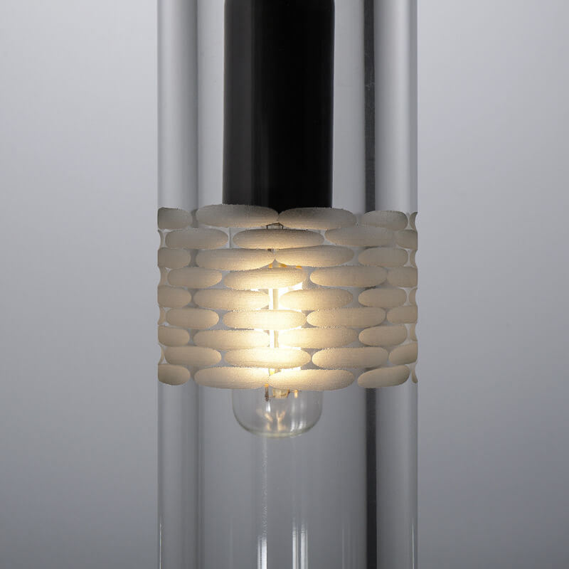 Luminaire suspendu moderne à 1 lumière en forme de cylindre en cristal 