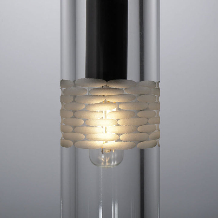Luminaire suspendu moderne à 1 lumière en forme de cylindre en cristal 