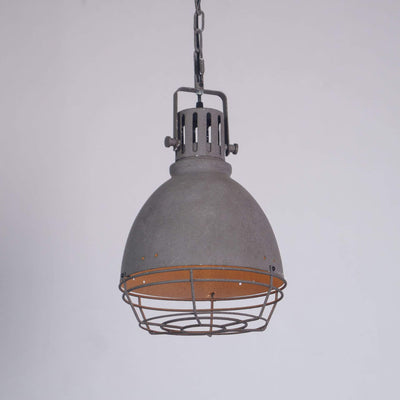 Retro Industrial Antique Older Metal 1 Light Bowl Shaped Pendant Light