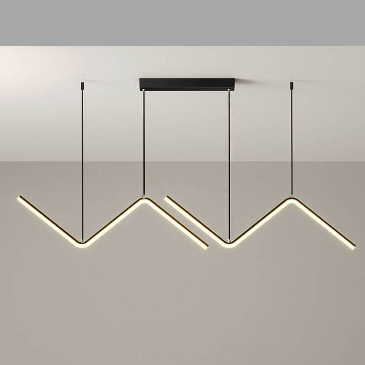 Moderne minimalistische LED-Hängeleuchte in N-Form aus Aluminium und Silikon für das Esszimmer 