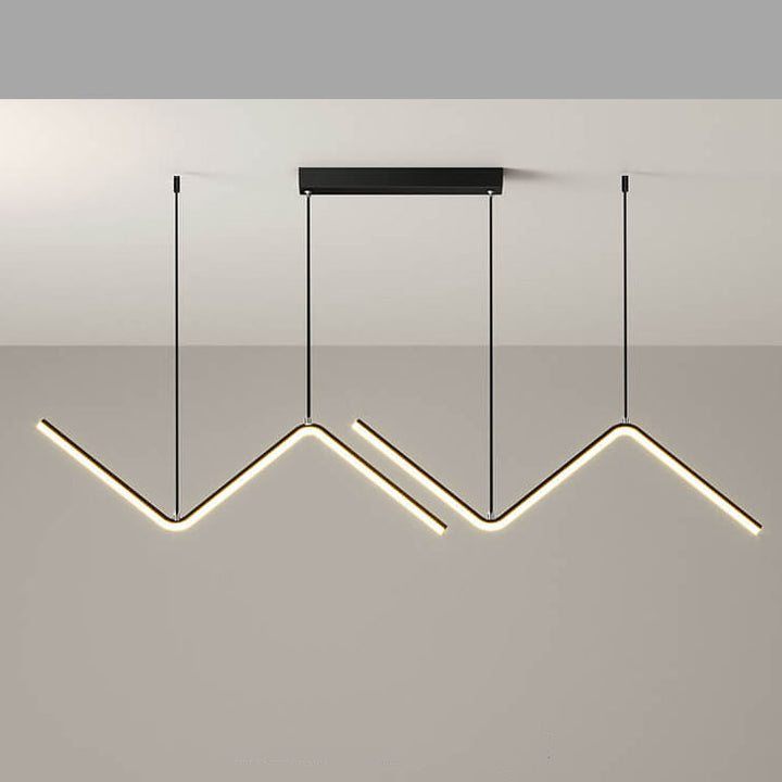 Moderne minimalistische LED-Hängeleuchte in N-Form aus Aluminium und Silikon für das Esszimmer 