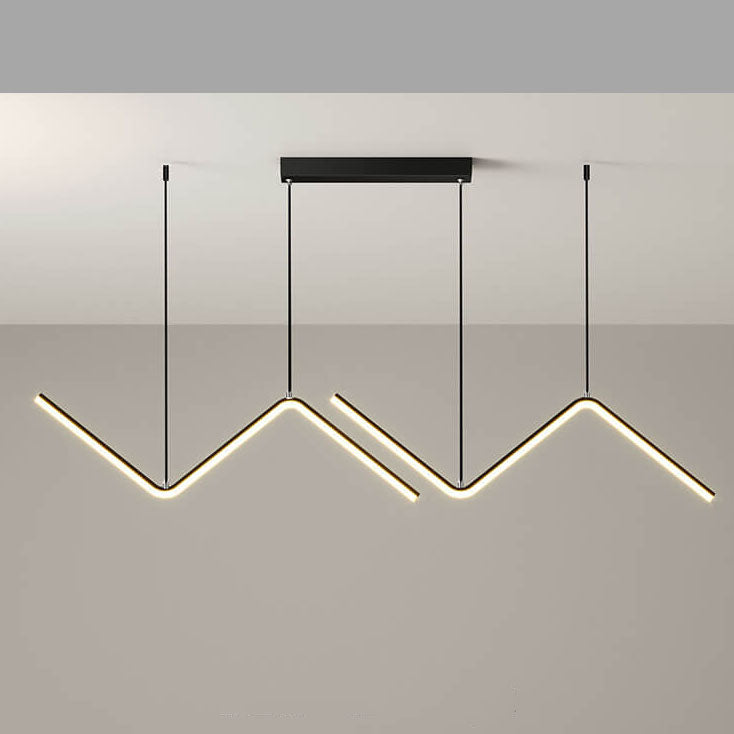 Minimalistische Linie 2-flammige LED-Pendelleuchte in N-Form 