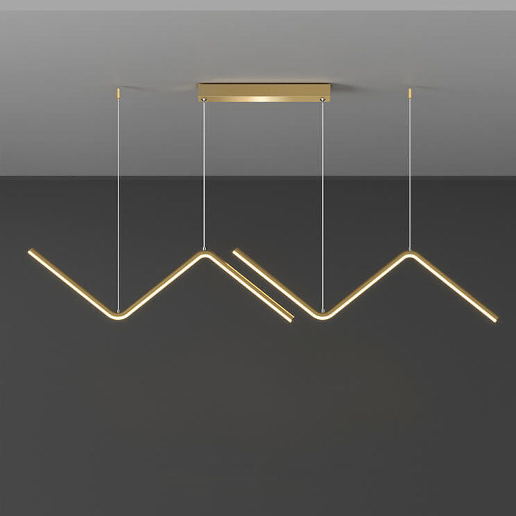 Moderne minimalistische LED-Hängeleuchte in N-Form aus Aluminium und Silikon für das Esszimmer 