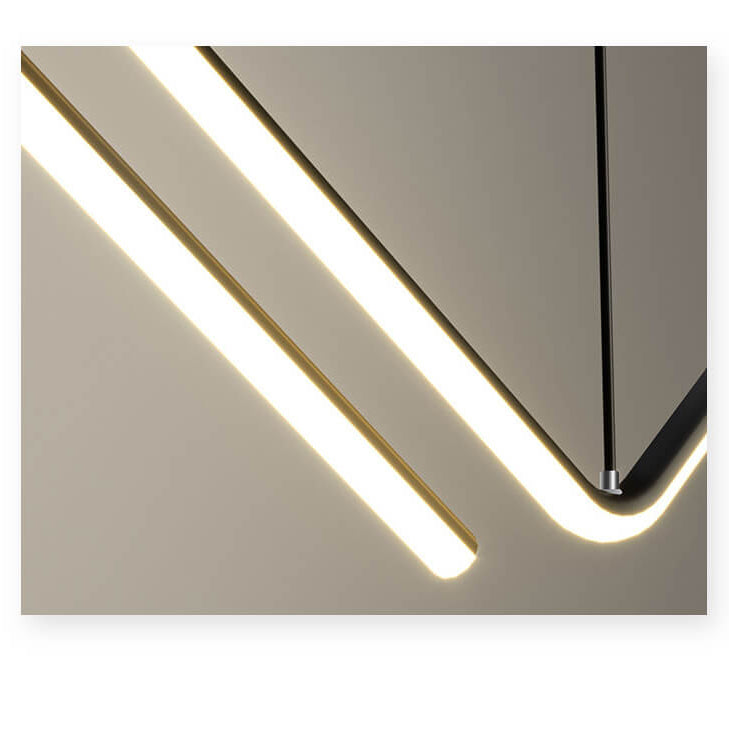 Moderne minimalistische LED-Hängeleuchte in N-Form aus Aluminium und Silikon für das Esszimmer 