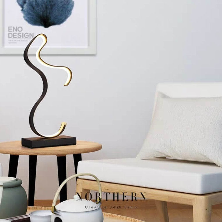 Minimalist Bending Line 1-Light LED Table Lamps