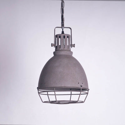 Retro Industrial Antique Older Metal 1 Light Bowl Shaped Pendant Light