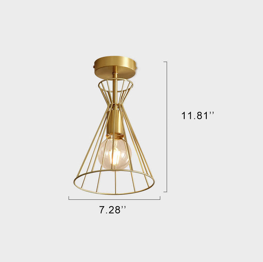 Éclairage semi-encastré en forme de cloche à 1 lumière simple 