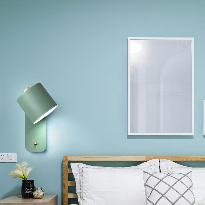 Nordische Macaron Zylinderform Drehbare 1-Licht Wandleuchte Lampen 