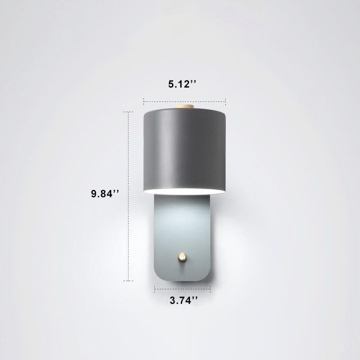Nordische Macaron Zylinderform Drehbare 1-Licht Wandleuchte Lampen 