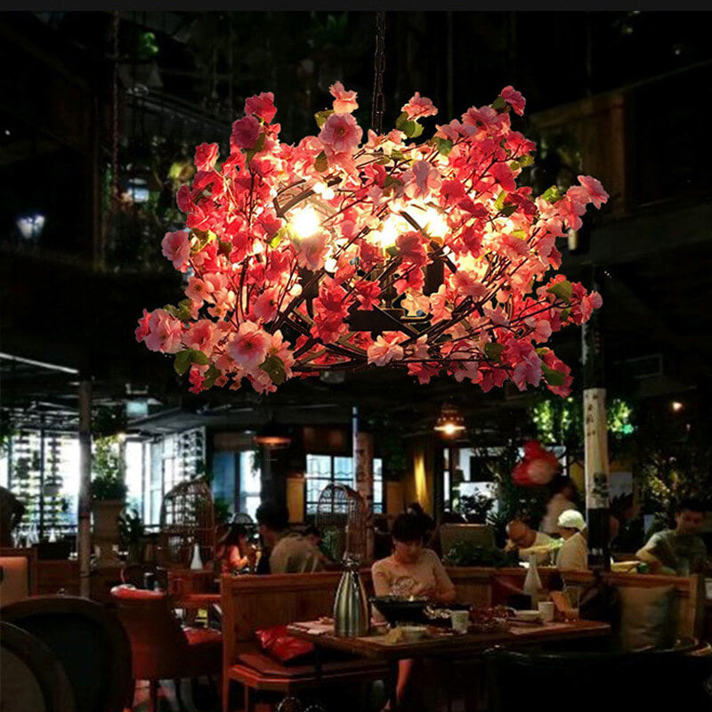 Creative Colorful Flower 3-Light Globe Plants Chandeliers