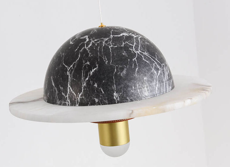 Modern Marble UFO Shaped 1-Light LED Pendant Light
