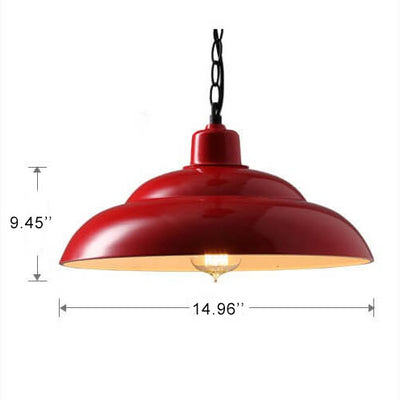 Industrial Metal Lacquered 1-Light Dome Pendant Light