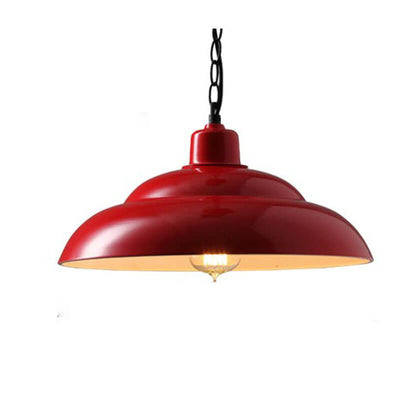 Industrial Metal Lacquered 1-Light Dome Pendant Light