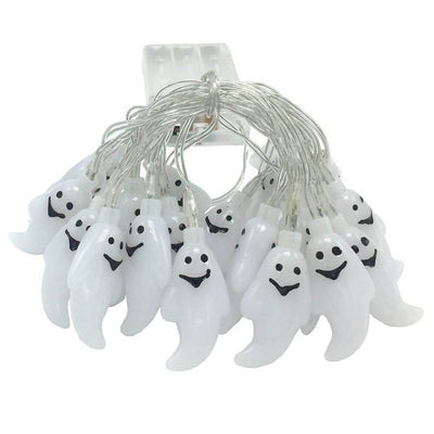 Halloween Ghost LED Fairy Lighting White Battery Solar Powered String Light