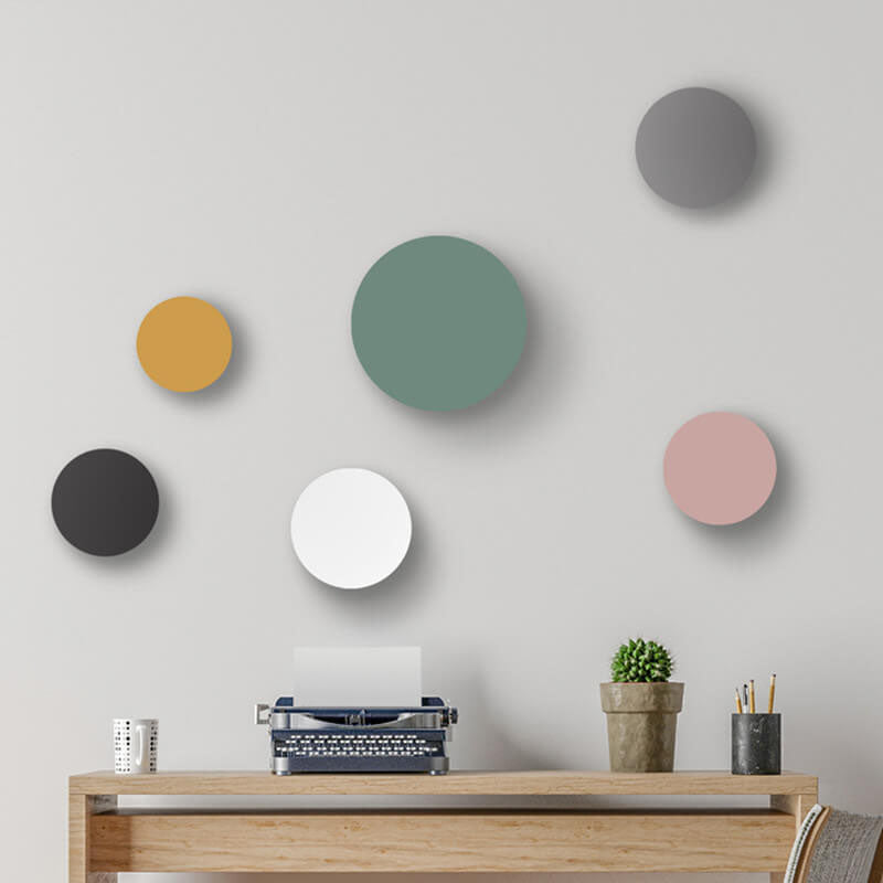 Modern Minimalist Colorful Round Iron LED Wall Sconce Lamp