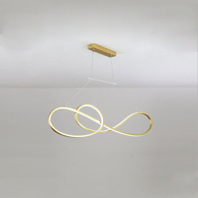 Modern Light Luxury Ring Curve LED Island Light Chandelier