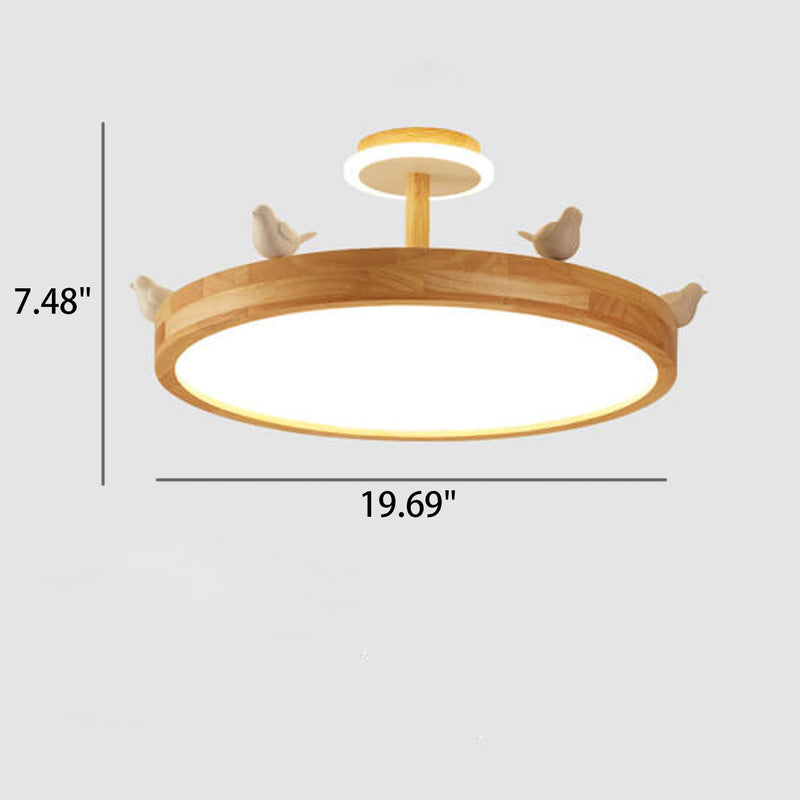 Nordic Log Crown LED Flush Mount Ceiling Light