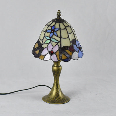 Tiffany European Style Glass Flower Retro 1-Licht-Tischlampe 