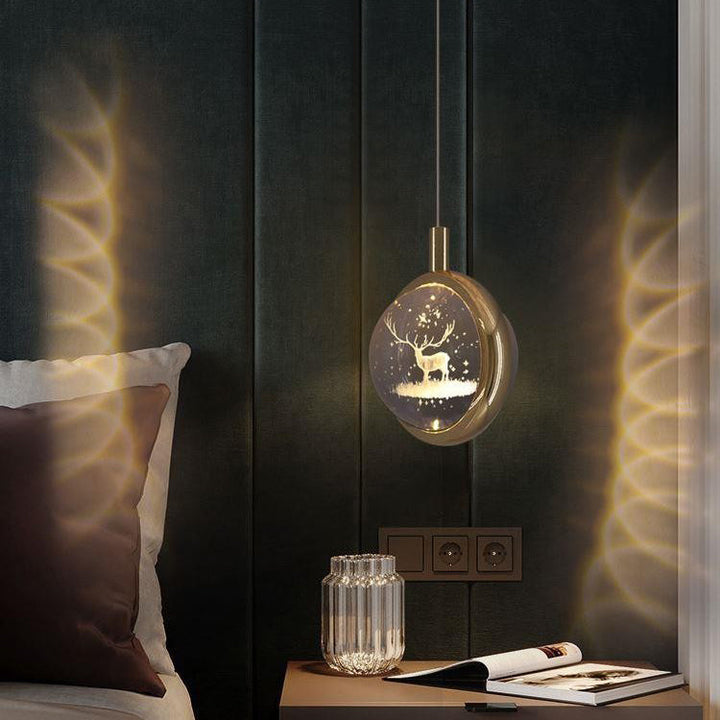 Lustre LED en aluminium cristal rond minimaliste moderne pour chambre 