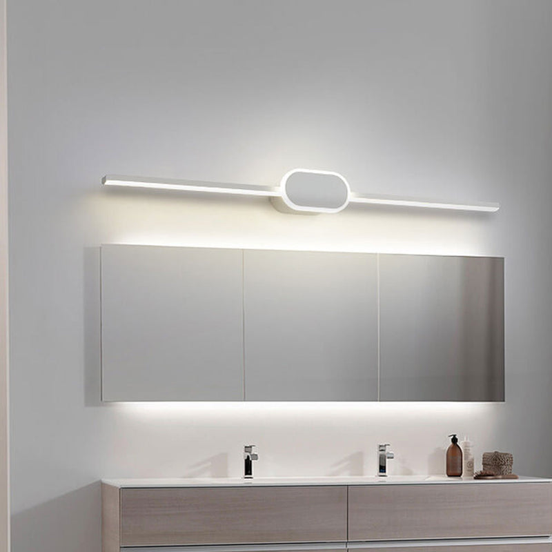 Modern Minimalist Long Strip Oval Base Vanity Light LED Wall Sconce Lamp